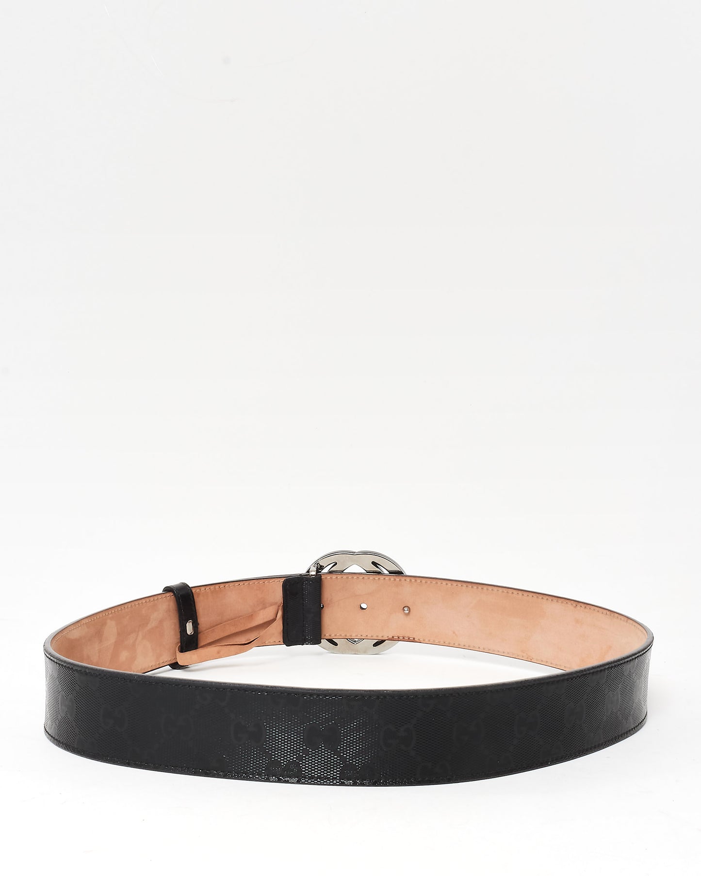 Gucci Black GG Supreme Coated Canvas Tonal GG Logo Belt - 85/34