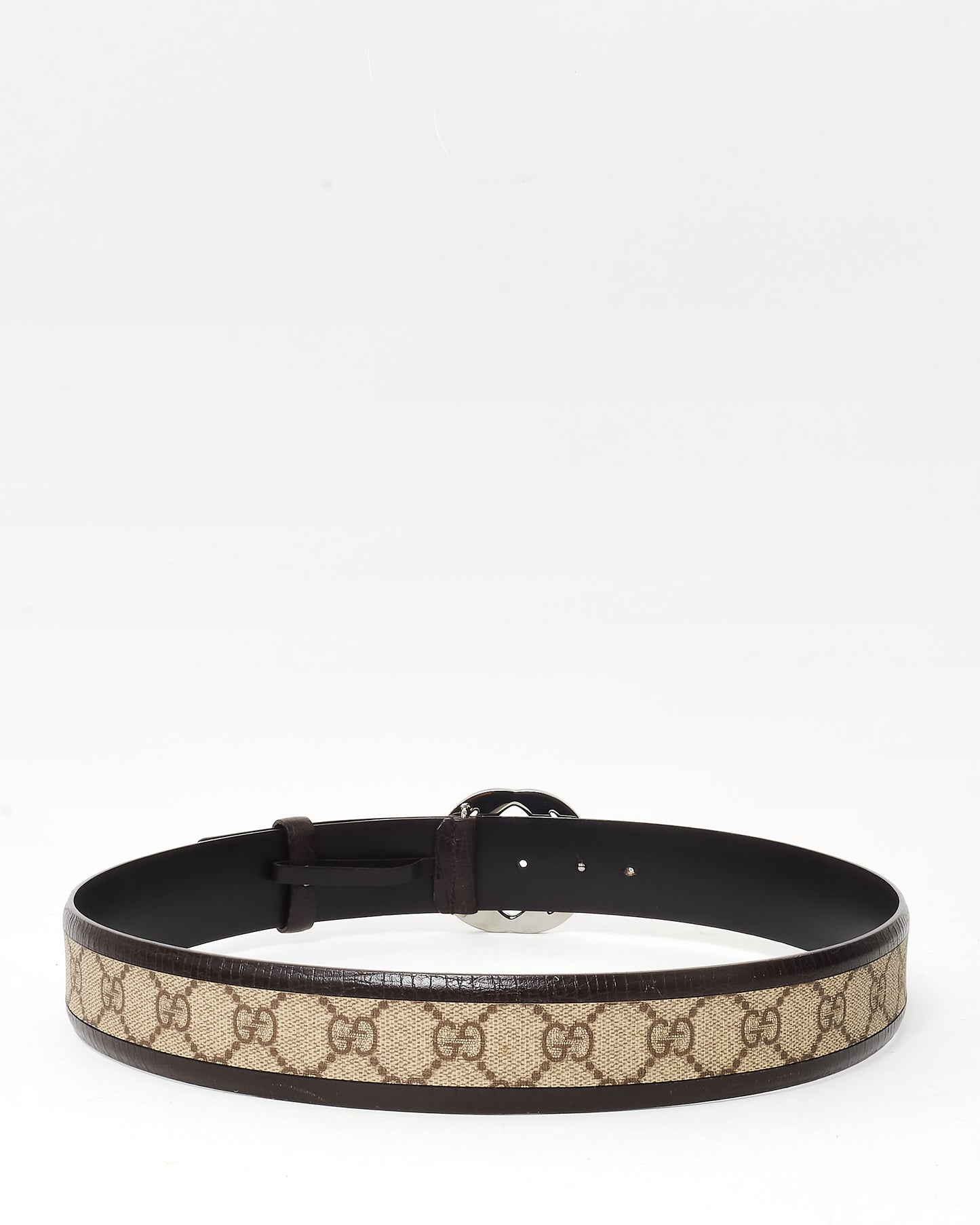 Gucci Brown and Beige GG Monogram Supreme Canvas Interlocking GG Belt GMHW - 90/36