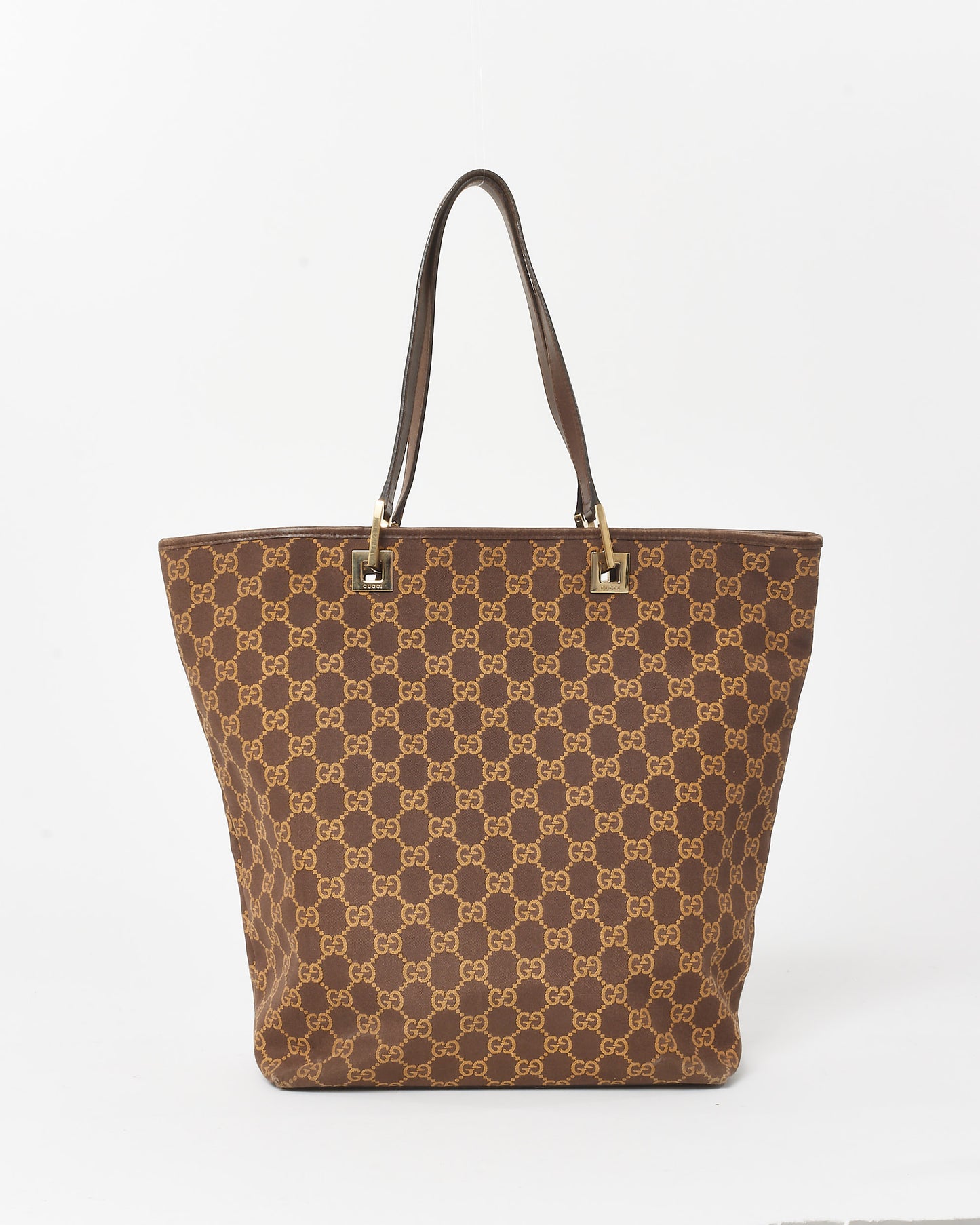 Gucci Brown and Beige Monogram GG Canvas Tote Bag