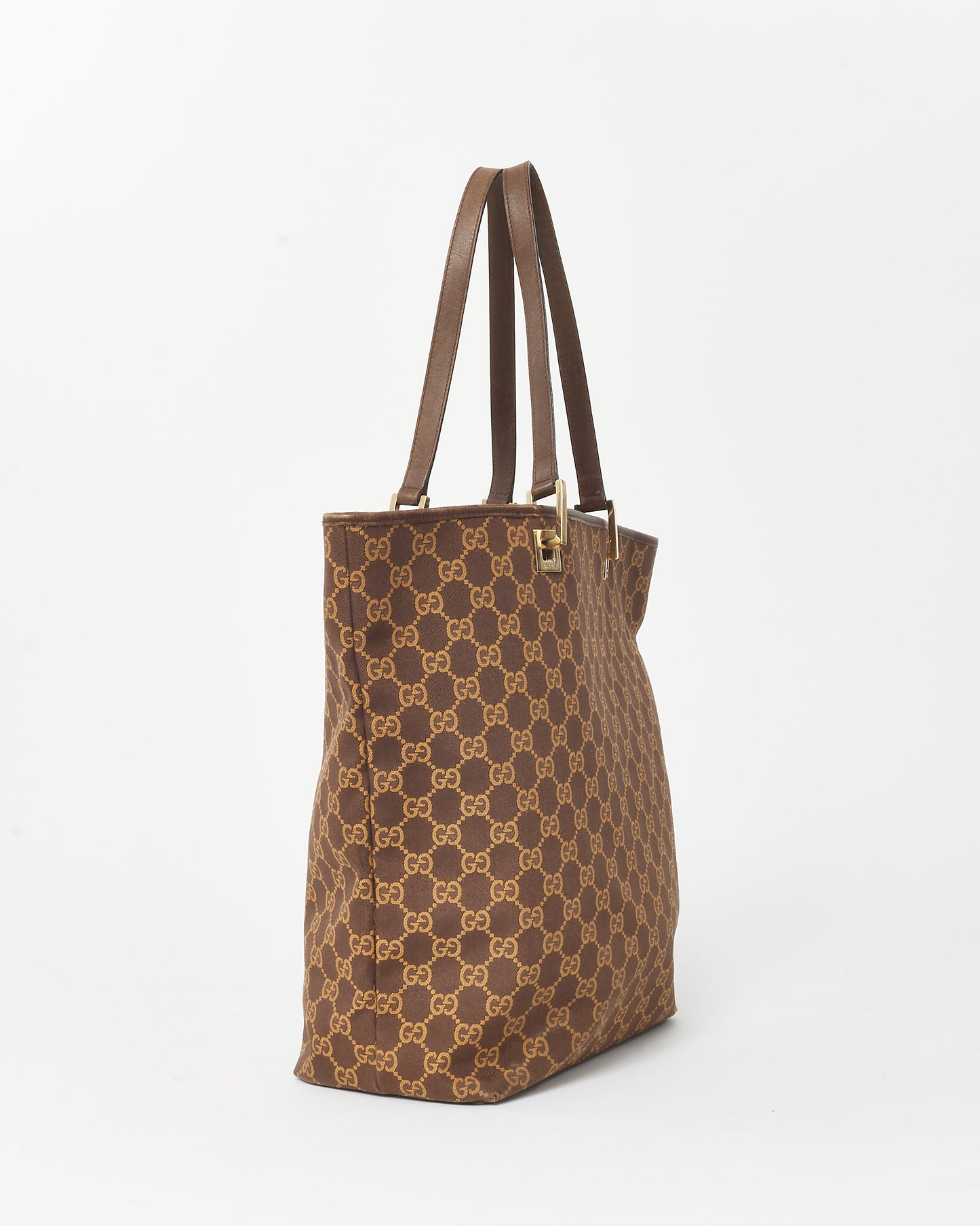 Gucci Brown and Beige Monogram GG Canvas Tote Bag