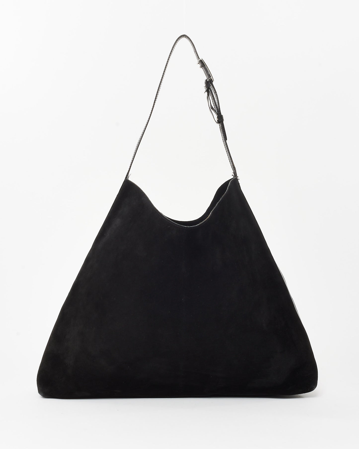 Gucci Vintage Black Suede G Strap Hobo Shoulder Bag