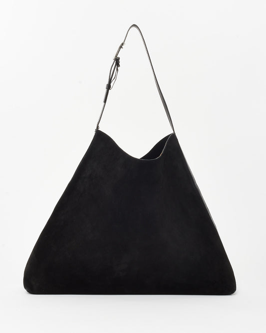 Gucci Vintage Black Suede G Strap Hobo Shoulder Bag