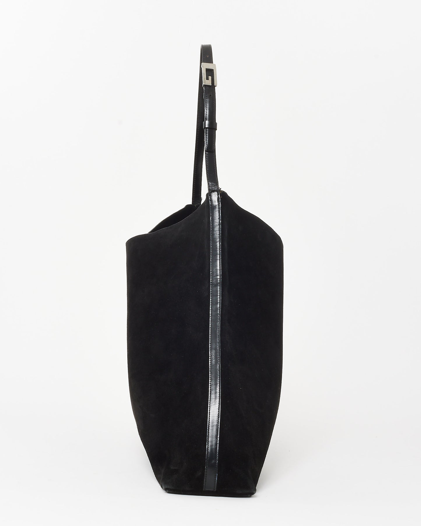 Gucci Vintage Black Suede G Strap Hobo Shoulder Bag