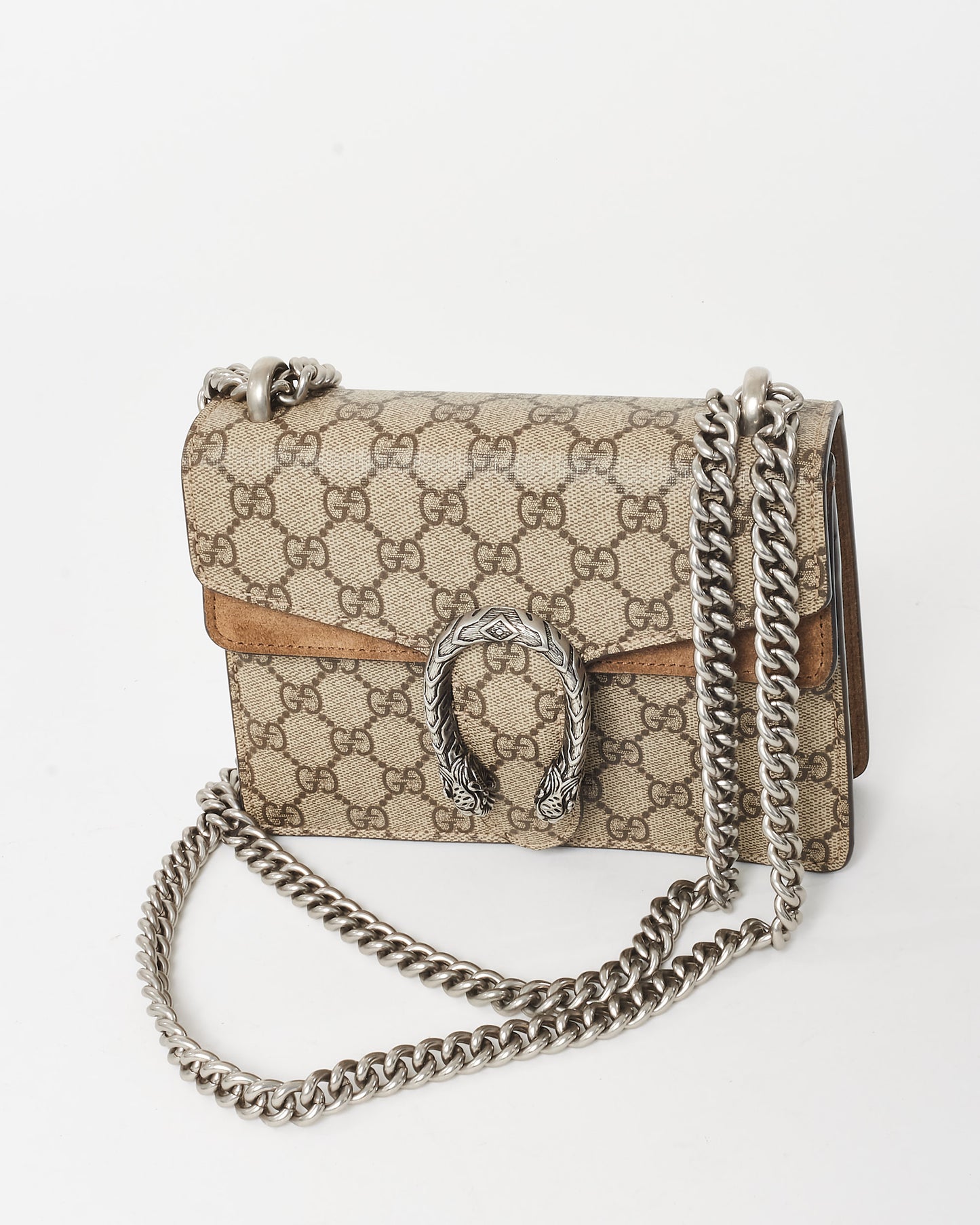 Gucci Beige and Ebony Monogram GG Supreme Canvas Mini Dionysus Shoulder Bag