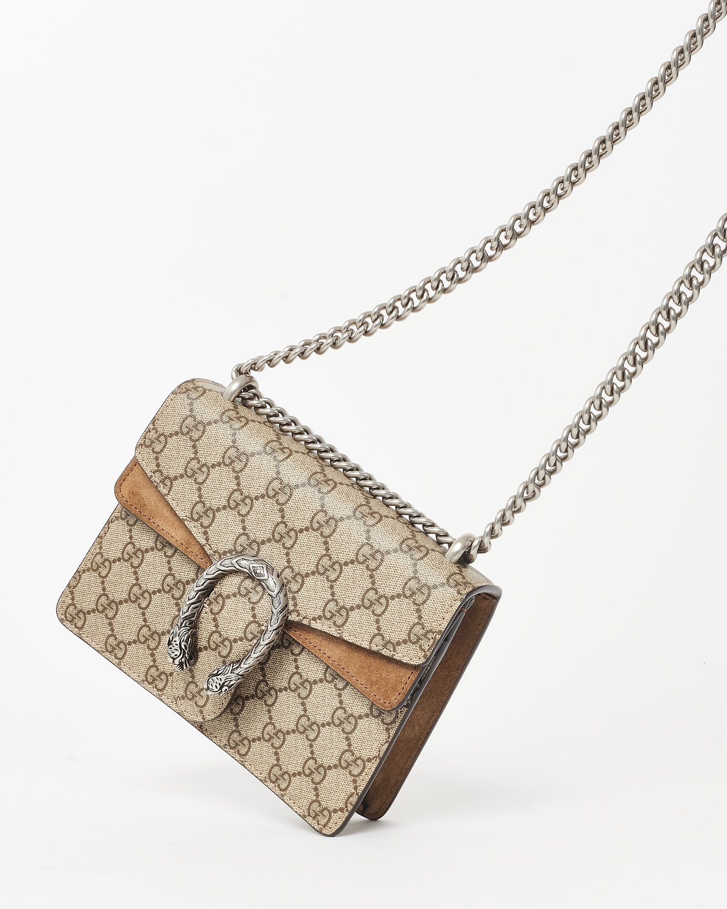 Gucci Beige and Ebony Monogram GG Supreme Canvas Mini Dionysus Shoulder Bag