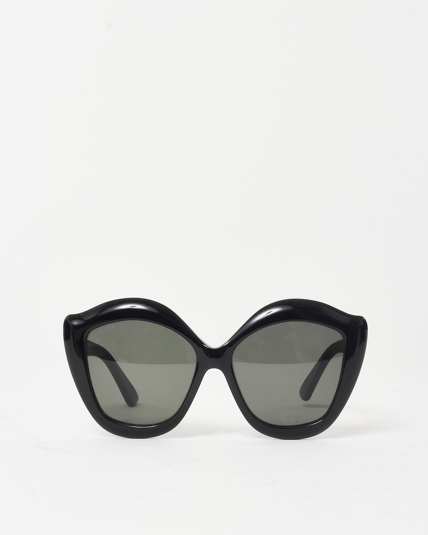 Gucci Black Acetate GG0117S Oversize Cat Eye Sunglasses