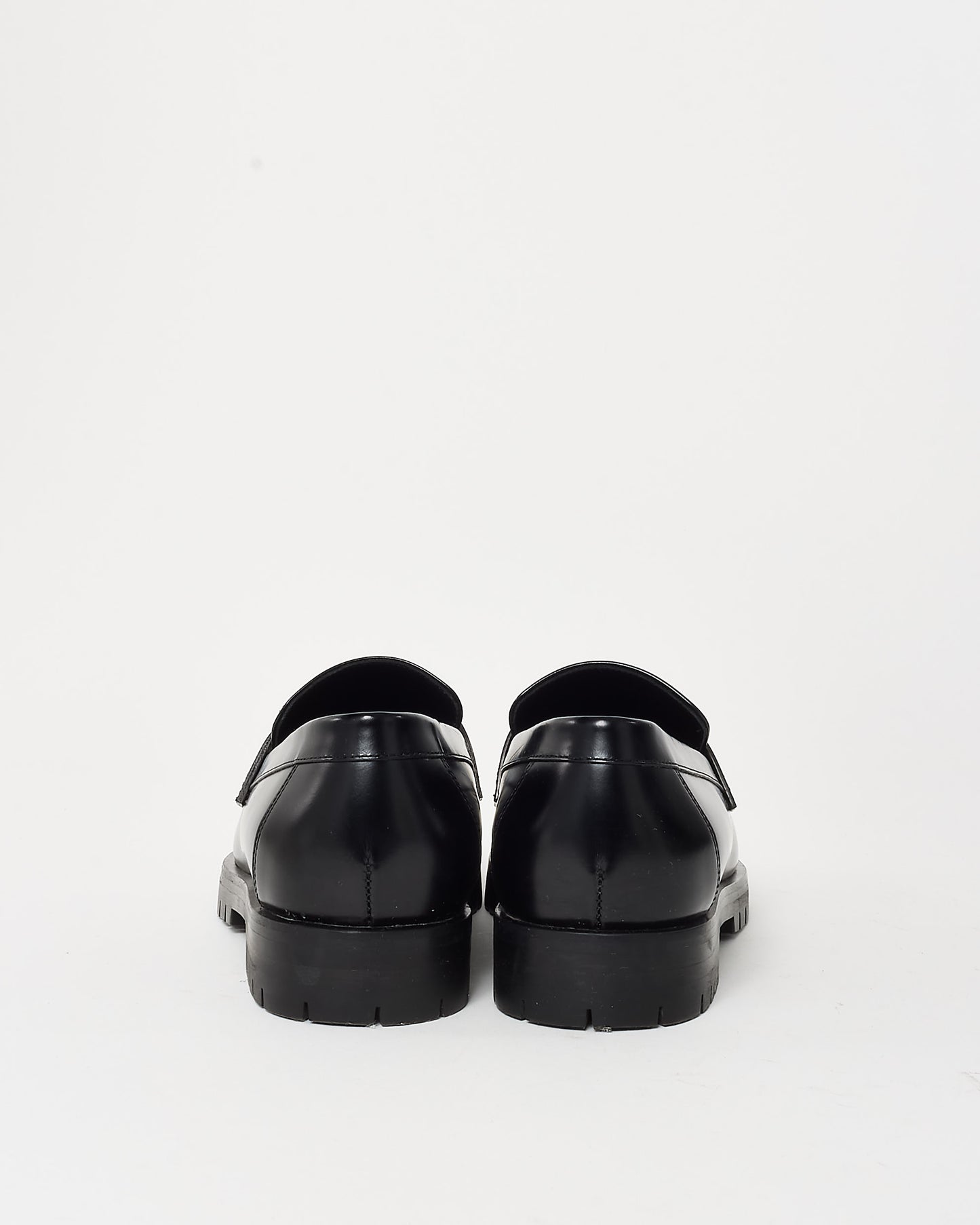 Hermès Black Leather Faubourg Silver H Logo Loafers - 36