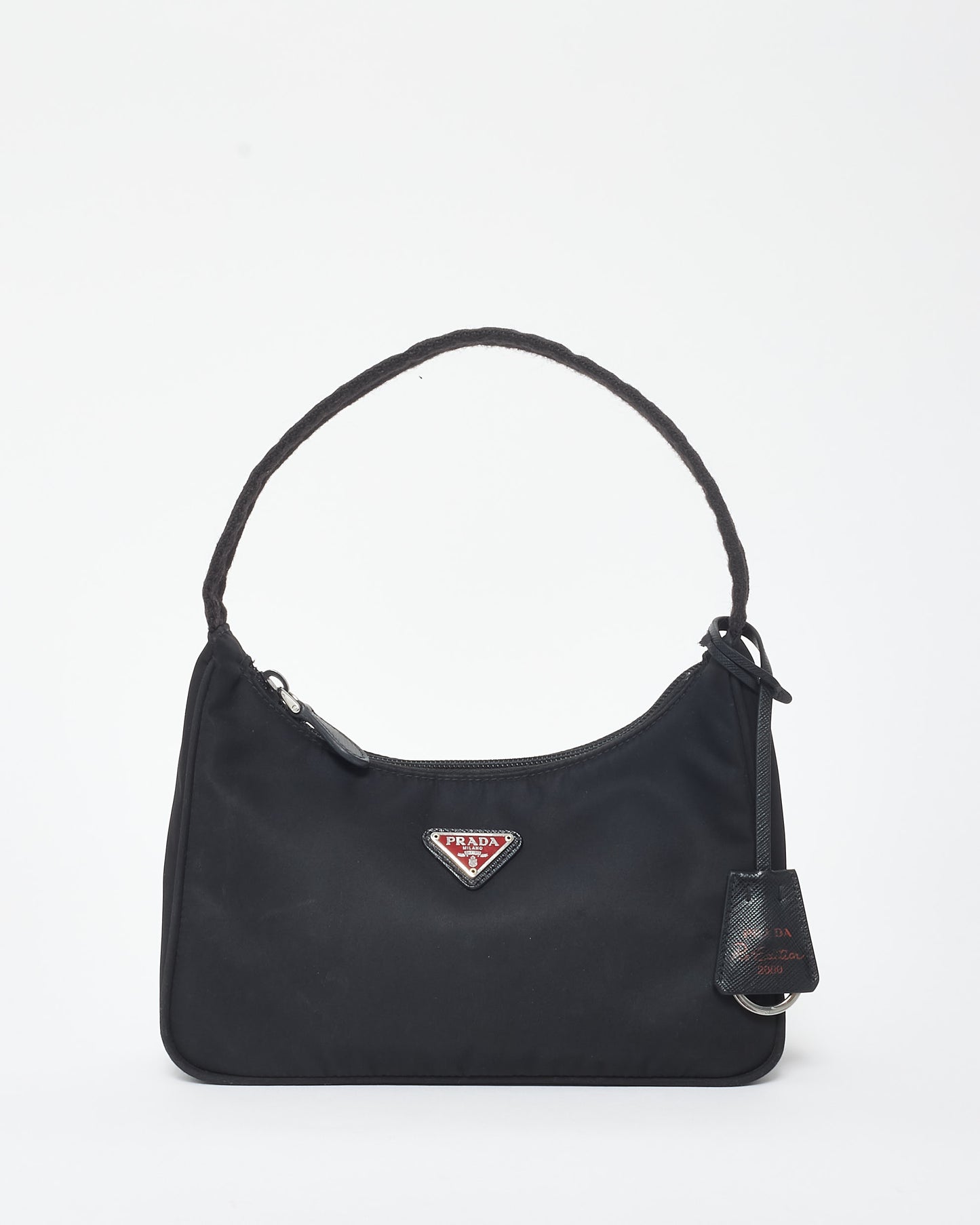 Prada Black Nylon 
Red Logo Re-Edition 2000 Shoulder Bag