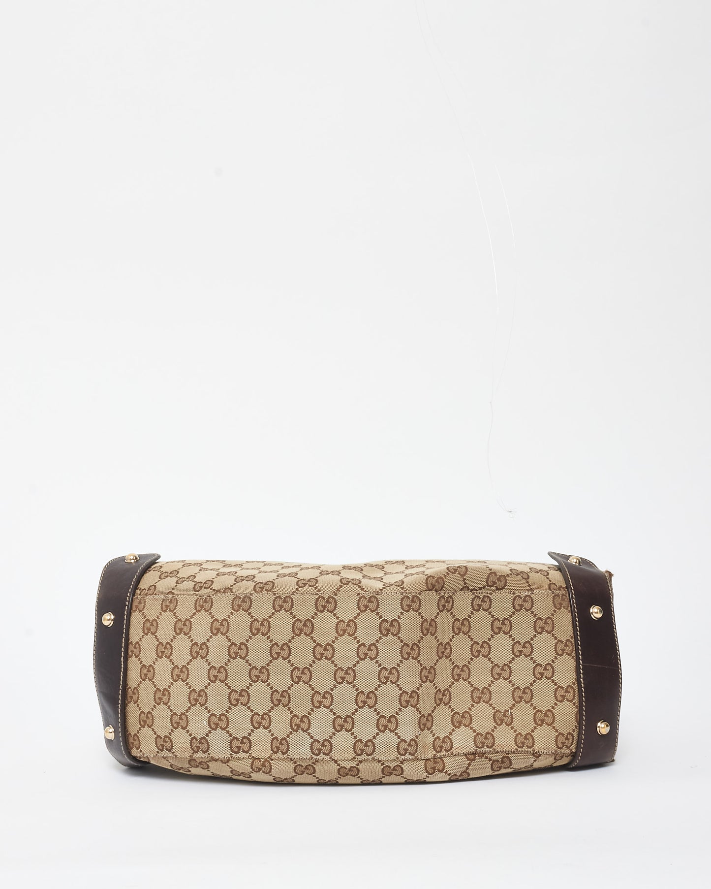 Gucci Vintage Brown Monogram Canvas 
Horsebit Hobo Bag