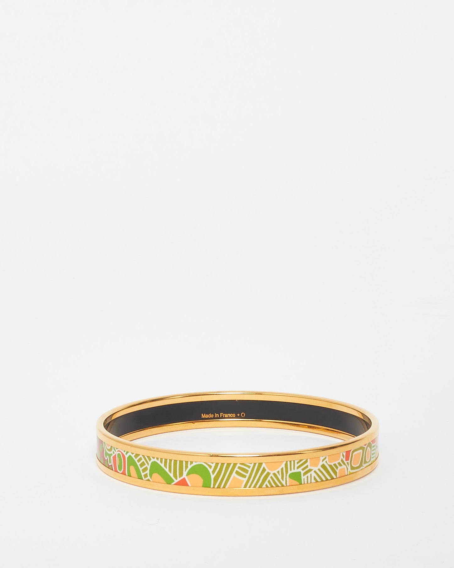 Hermès Green Orange Red Multli Abstract Thin Bangle - S