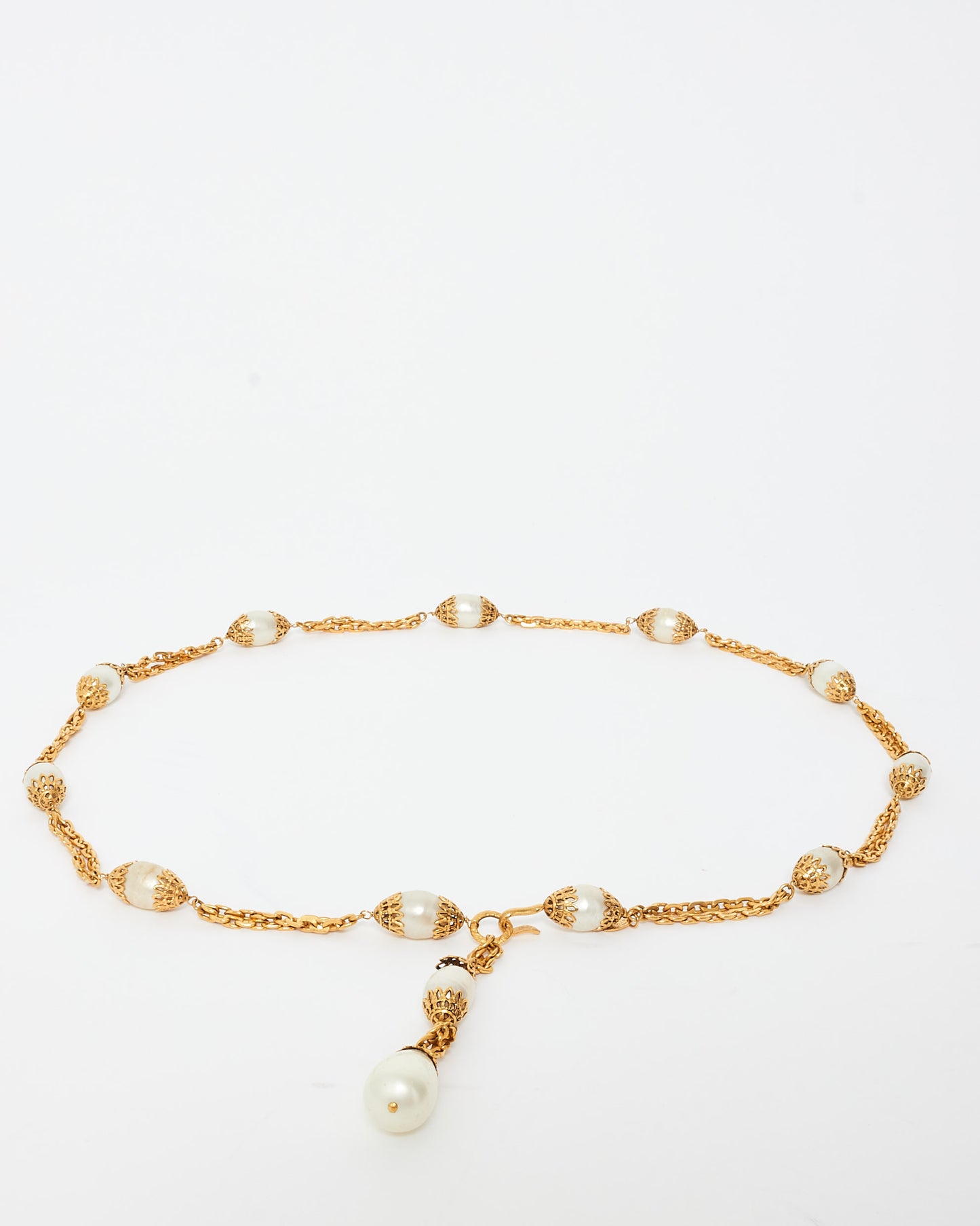 Chanel Vintage Gold 
Pearl Chain Belt