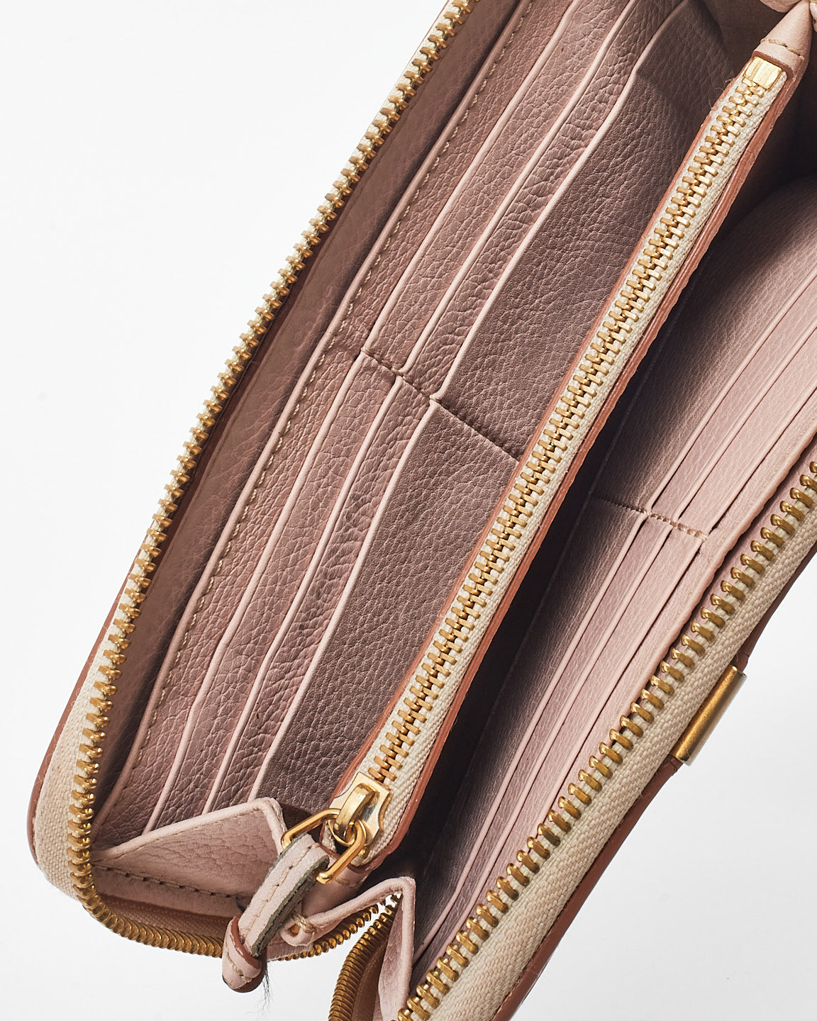 Chloé Beige Leather Marcie Long Zippy Wallet