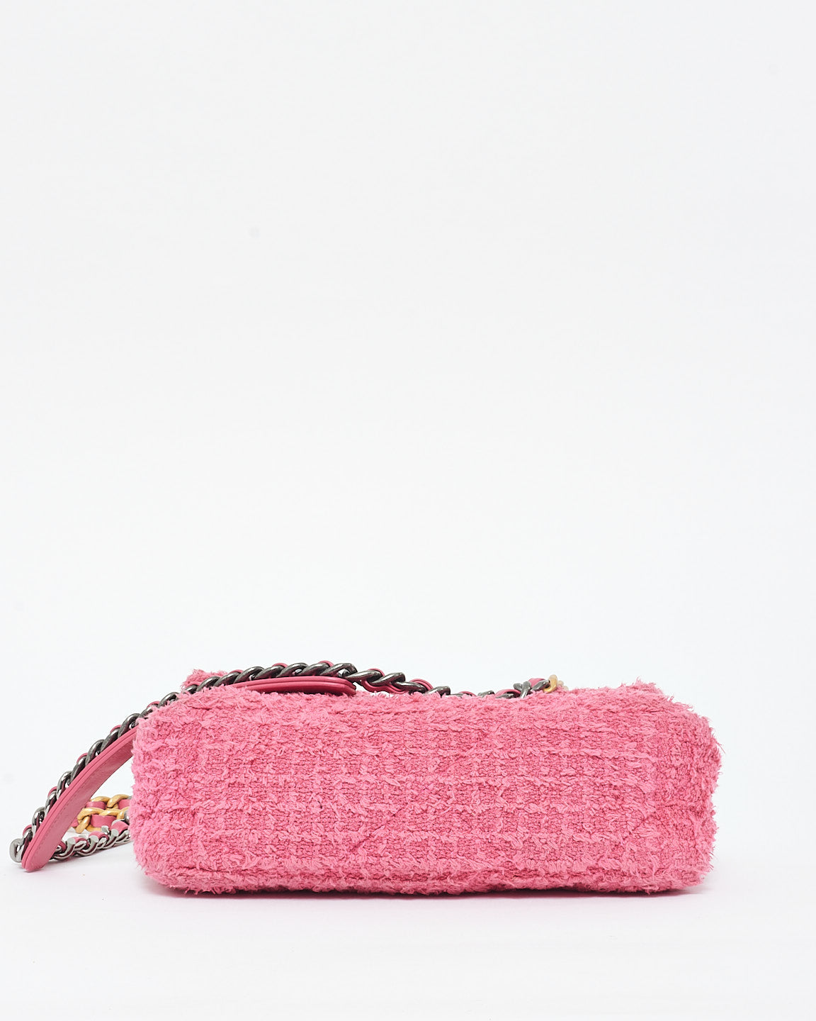 Chanel Dark Pink Tweed Chanel 19 Crossbody Bag