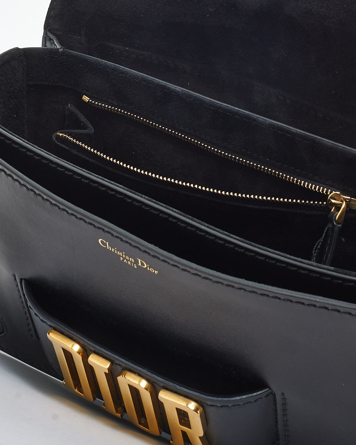 Dior Black Leather Logo Revolution Crossbody Bag