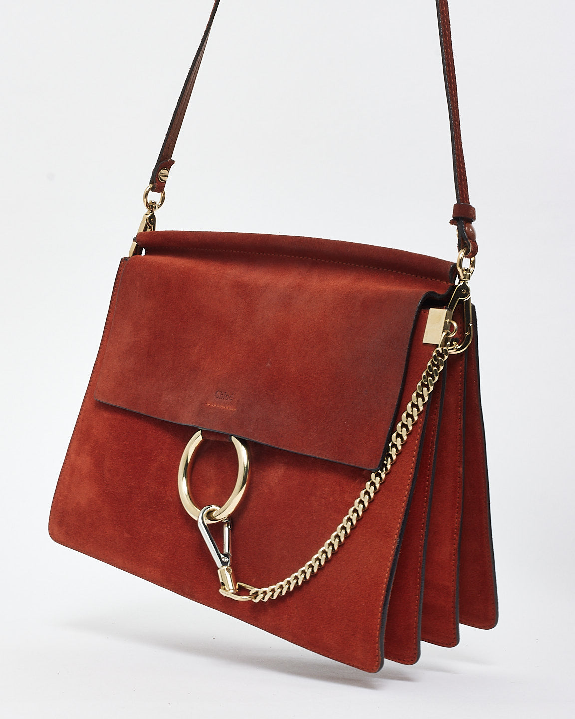 Chloé Rust Suede Medium Faye Bag