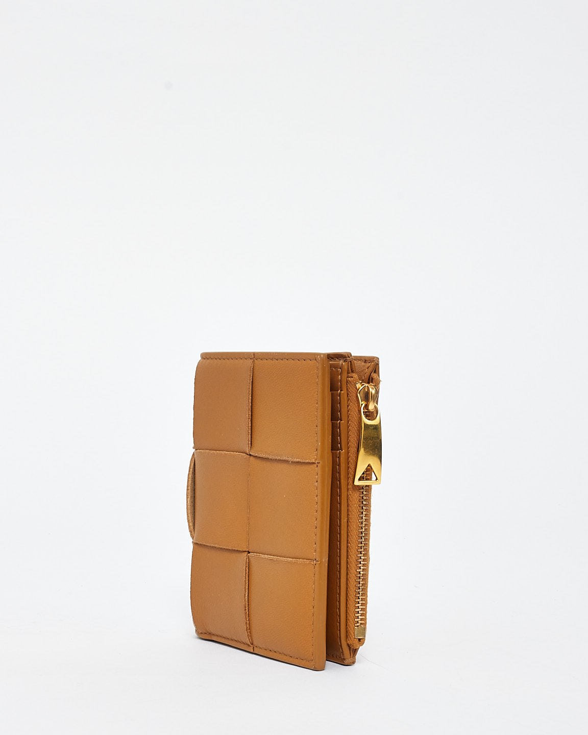 Bottega Veneta Caramel Cassette Intrecciato Leather Bi Fold Wallet