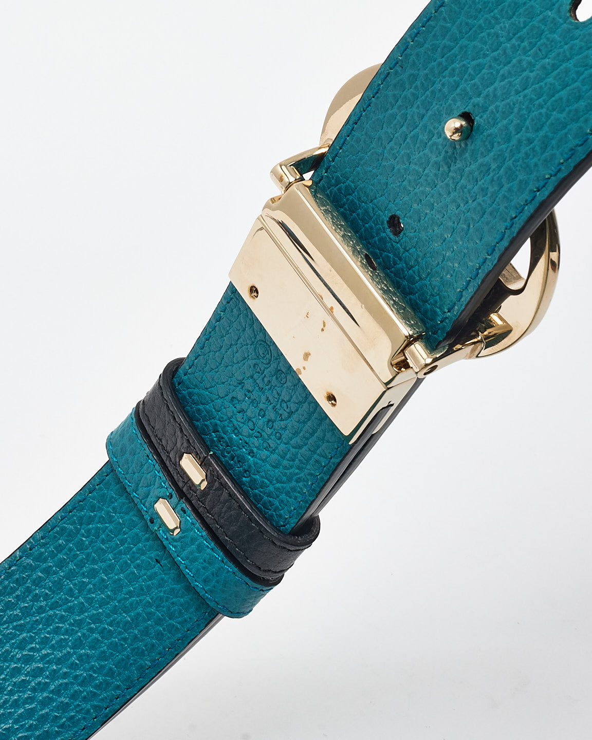 Gucci Light 
Dark Blue Reversible Belt - 90/36