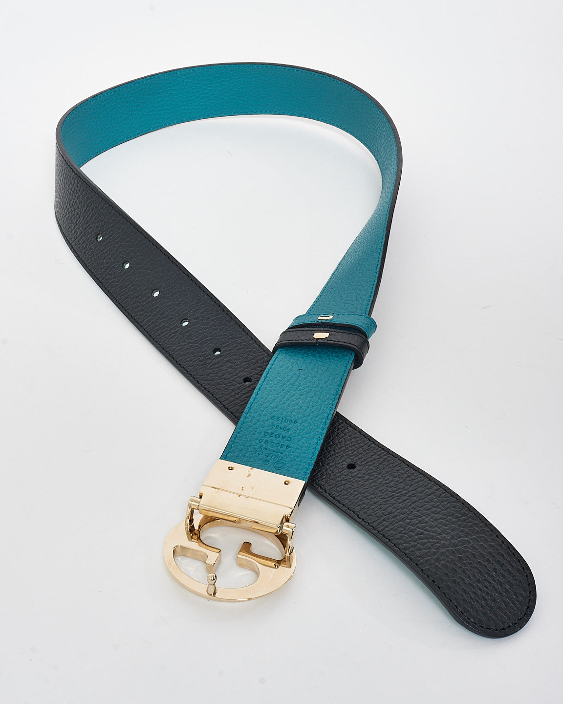 Gucci Light 
Dark Blue Reversible Belt - 90/36