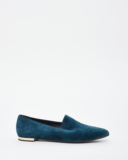 Burberry Blue Suede London Essentials Mormont Loafer - 38.5