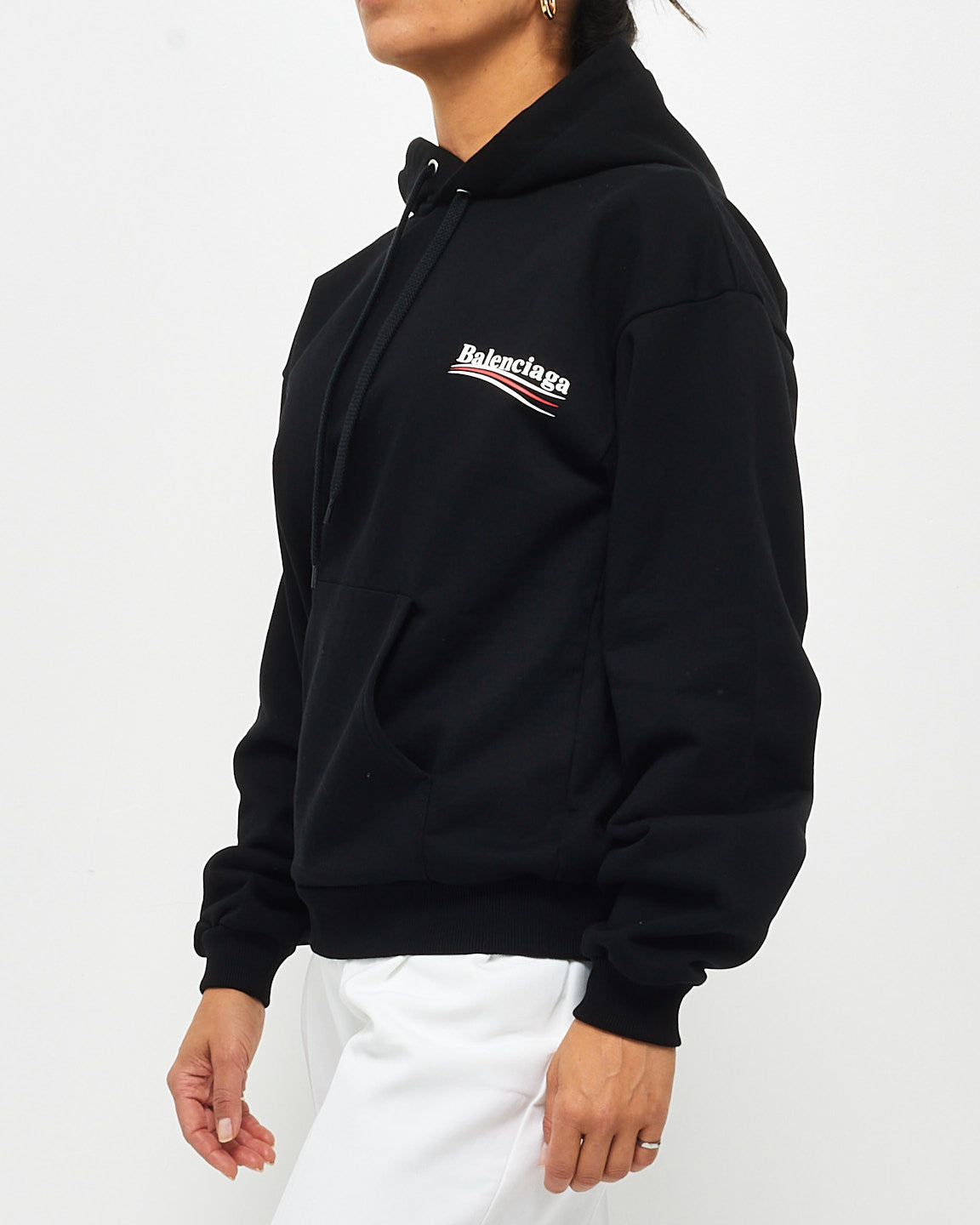 Balenciaga Black White 
Red Logo Hoodie - XS