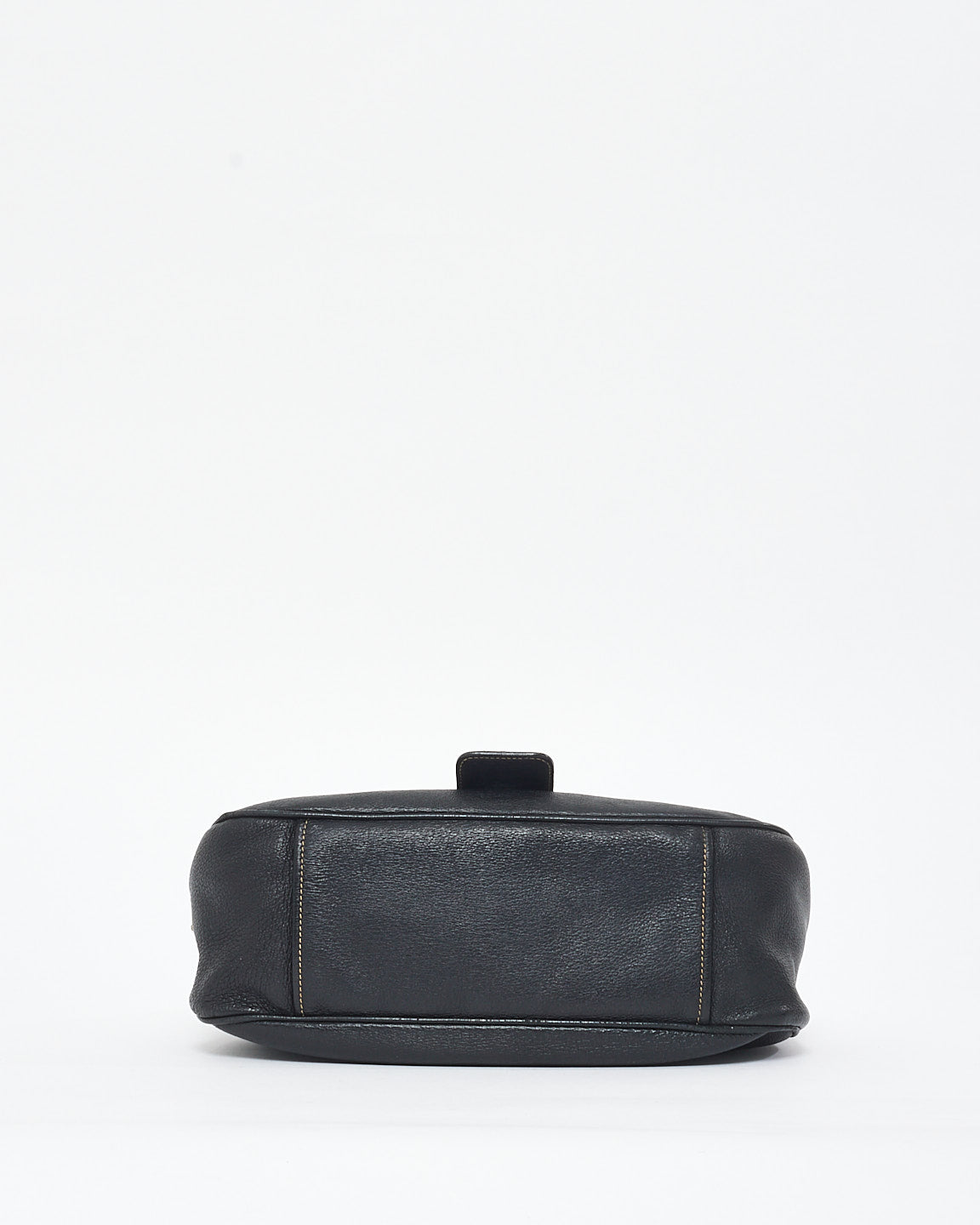 Prada Black Leather Wide Buckle Shoulder Bag