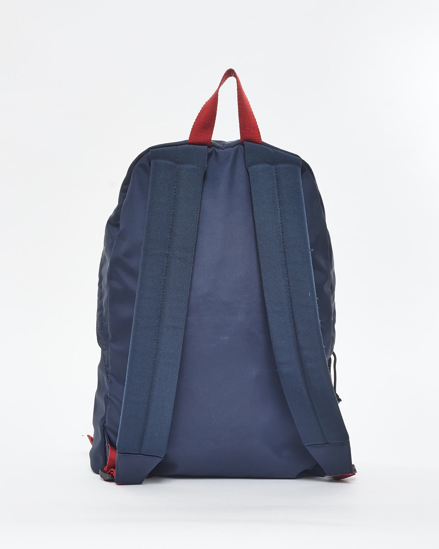 Balenciaga Navy White 
Red Logo Canvas Backpack