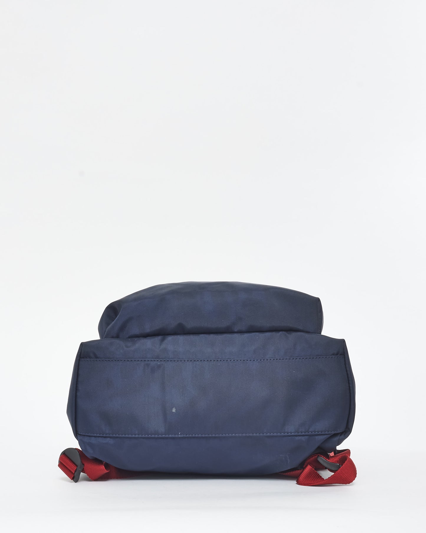 Balenciaga Navy White 
Red Logo Canvas Backpack