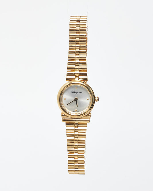 Salvatore Ferragamo Gold Gancini 30MM Horizontal Watch