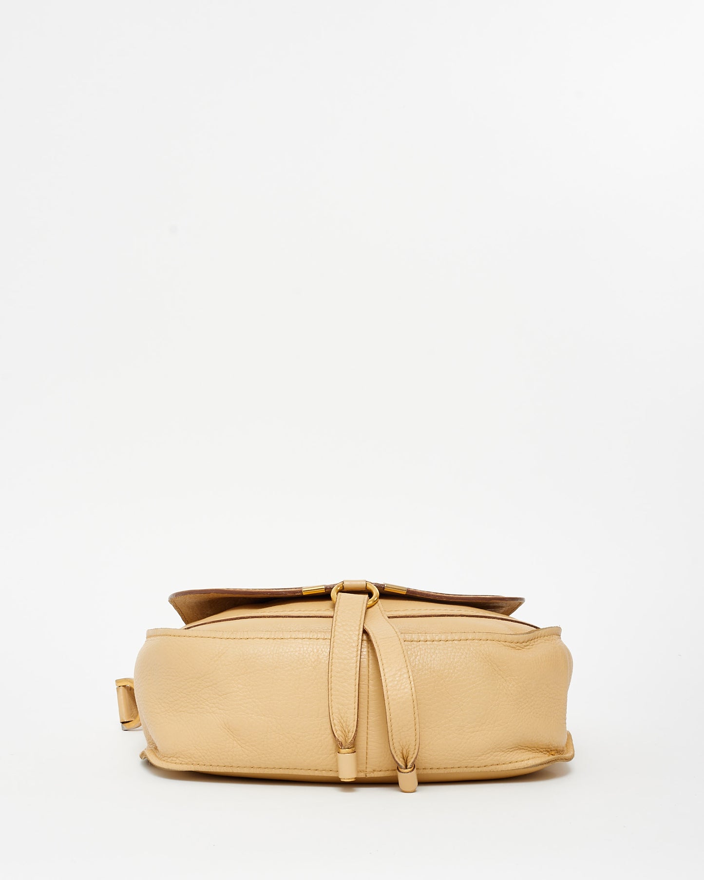 Chloé Light Beige Leather Small Marcie Saddle Bag