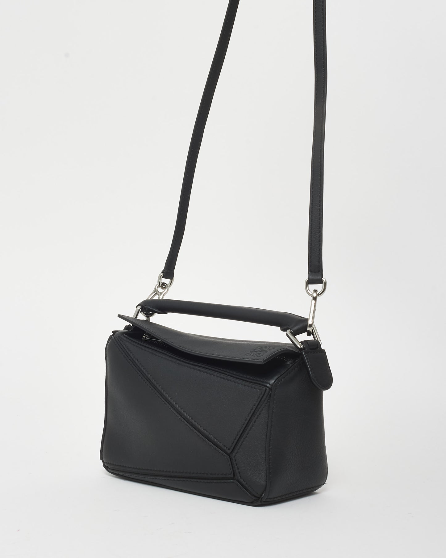 Loewe Black Leather Mini Puzzle Bag