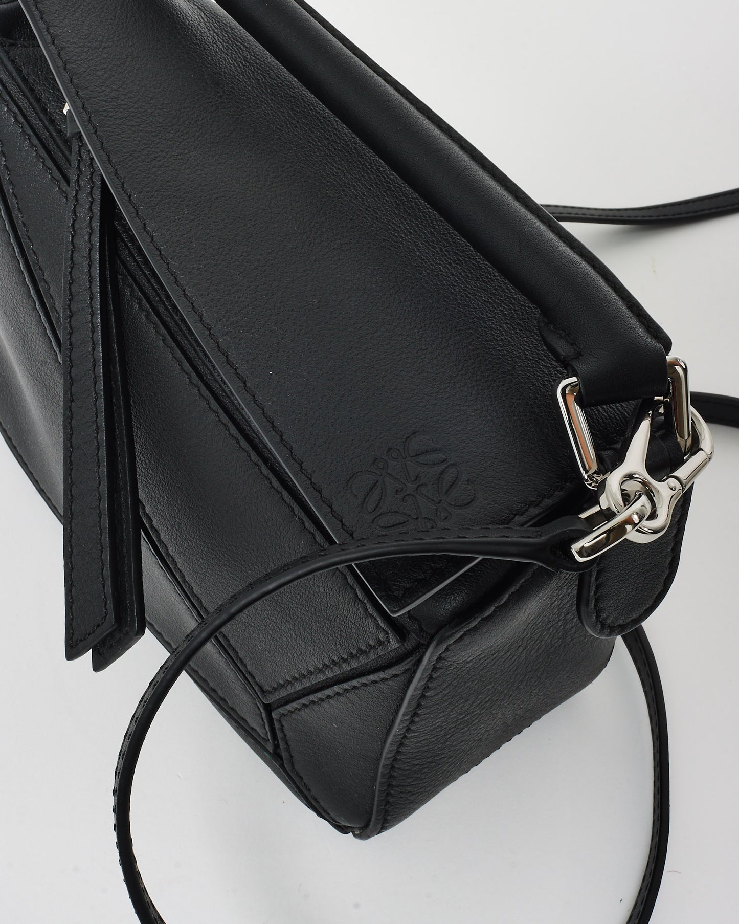 Loewe Black Leather Mini Puzzle Bag