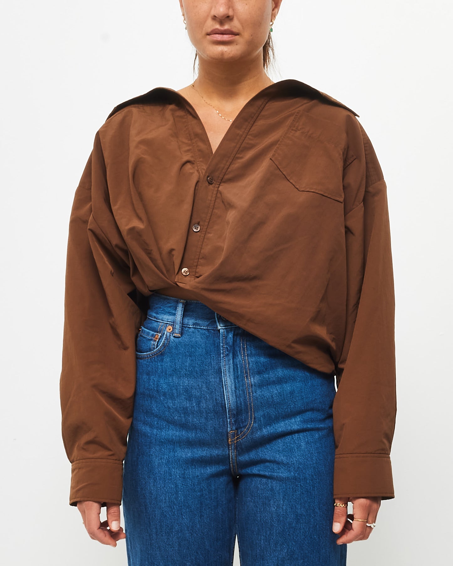 Jacquemus Brown La Montagne Cropped Blouse - 42