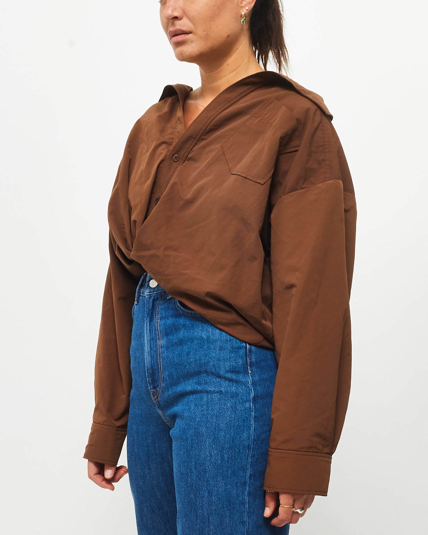 Jacquemus Brown La Montagne Cropped Blouse - 42