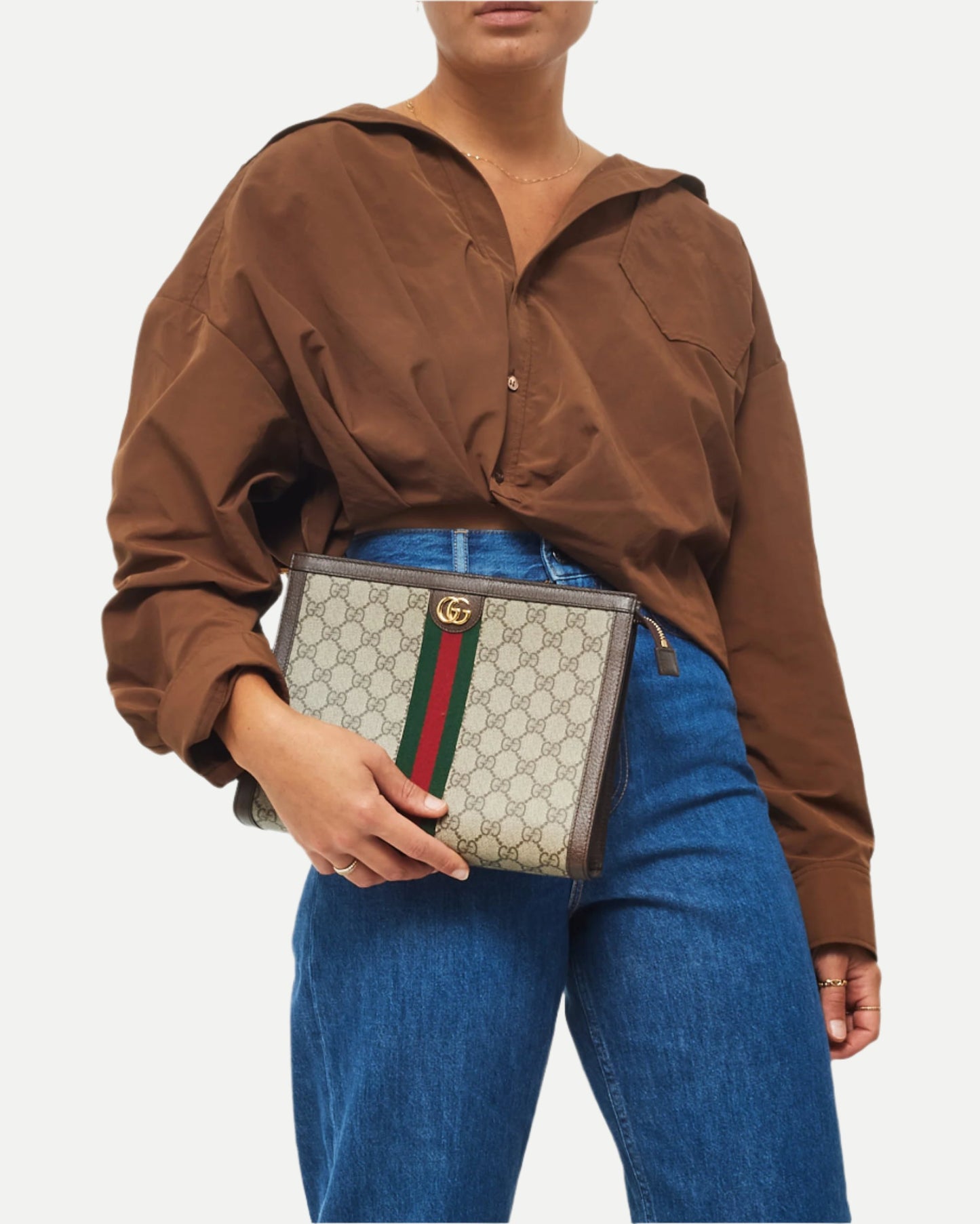 Gucci Monogram GG Supreme Canvas Ophidia Pouch