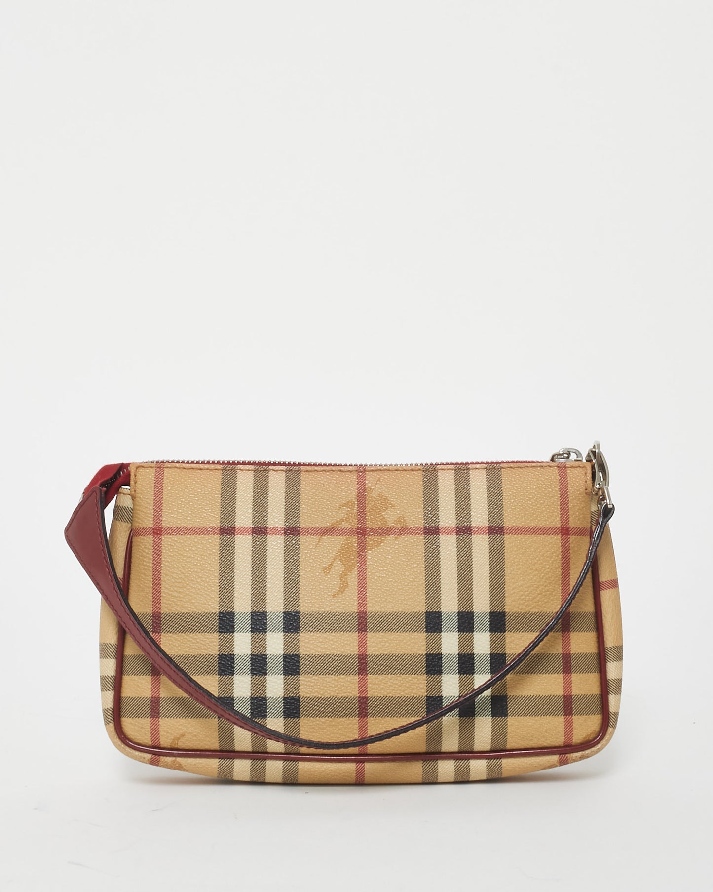 Burberry Coated Canvas Haymarket Check Pochette Shoulder Bag