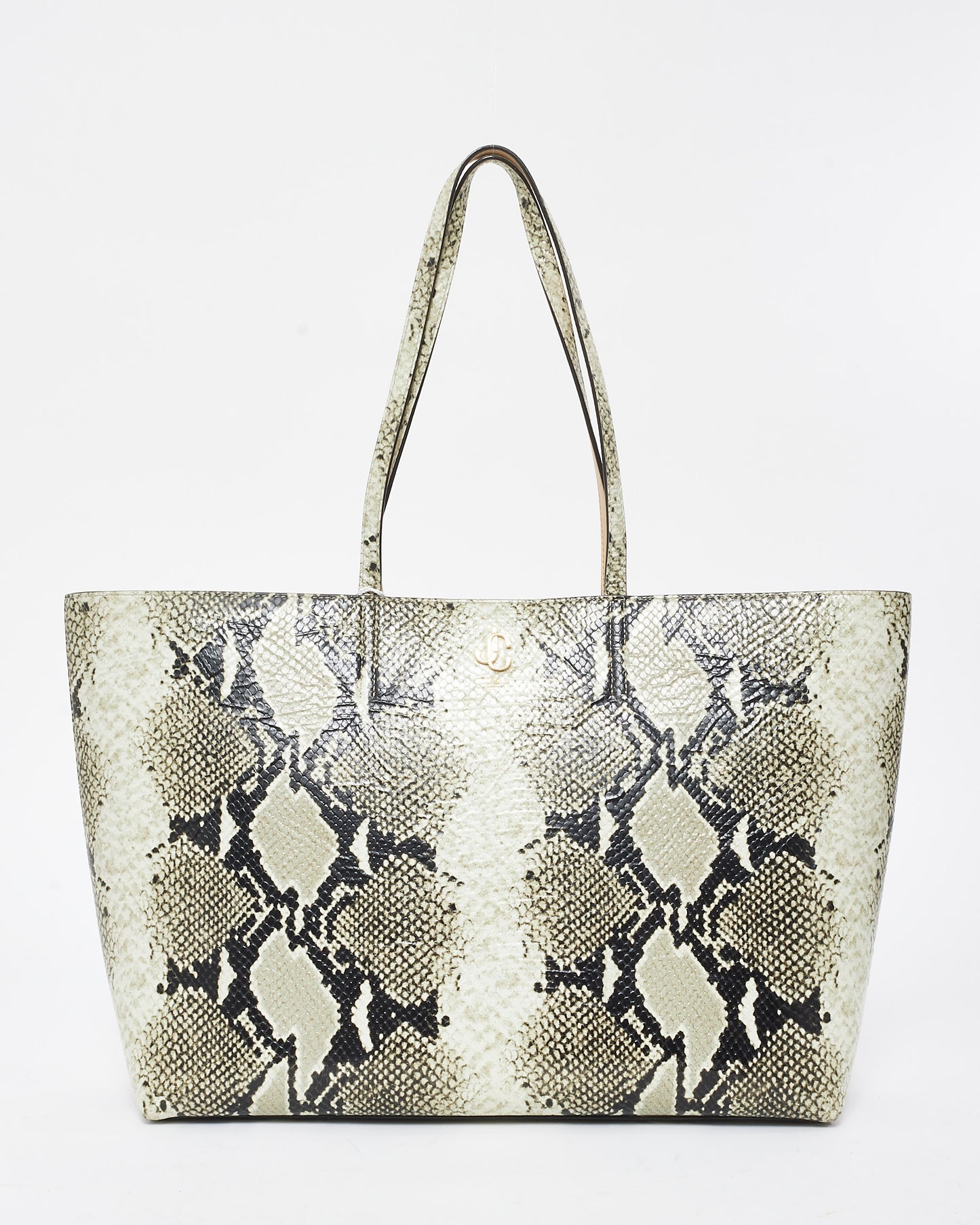 Jimmy Choo Snake Print Leather Tote Bag