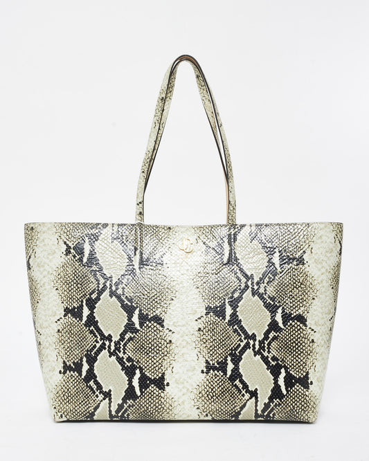 Jimmy Choo Snake Print Leather Tote Bag