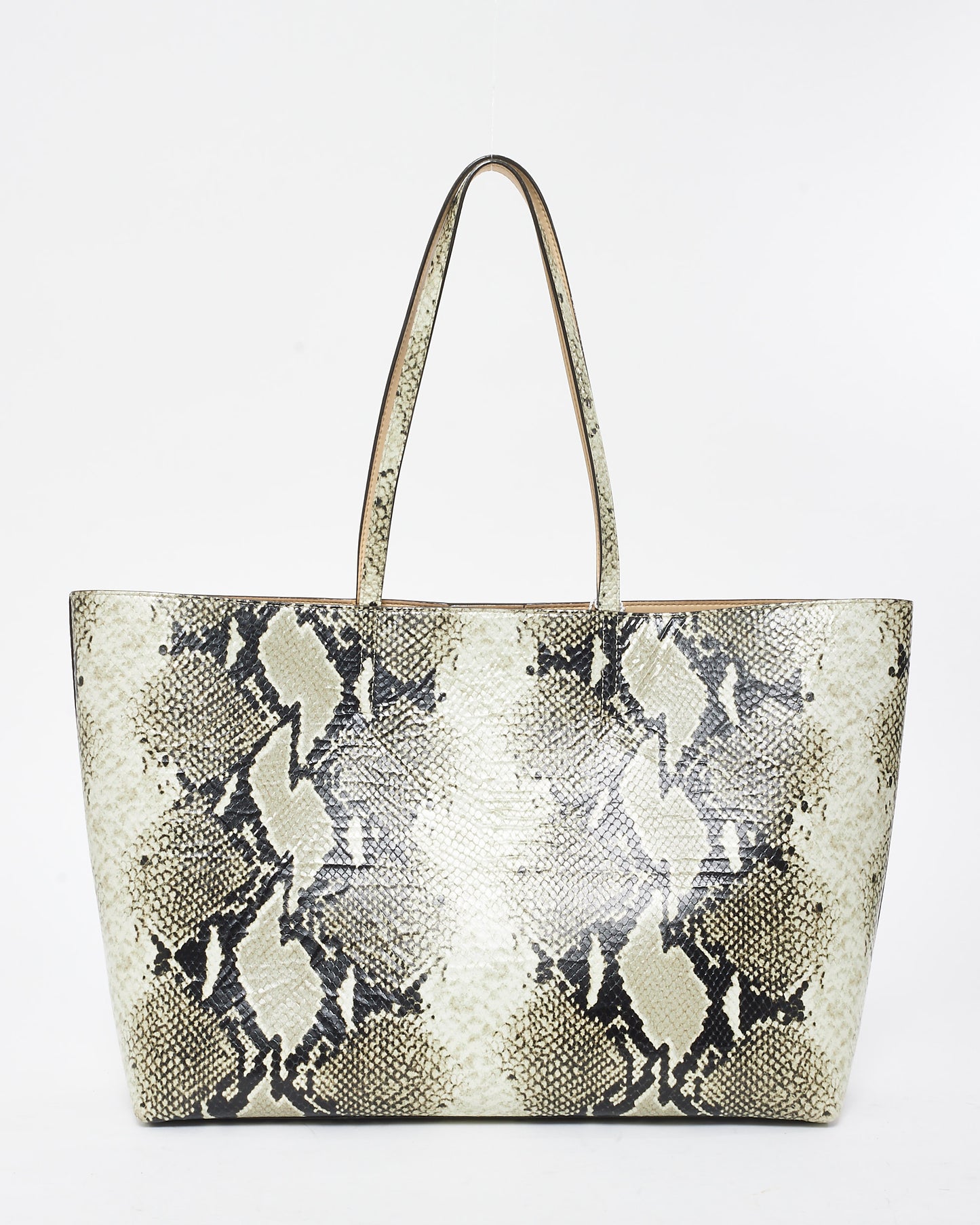 Jimmy Choo Snake Print Leather Tote Bag