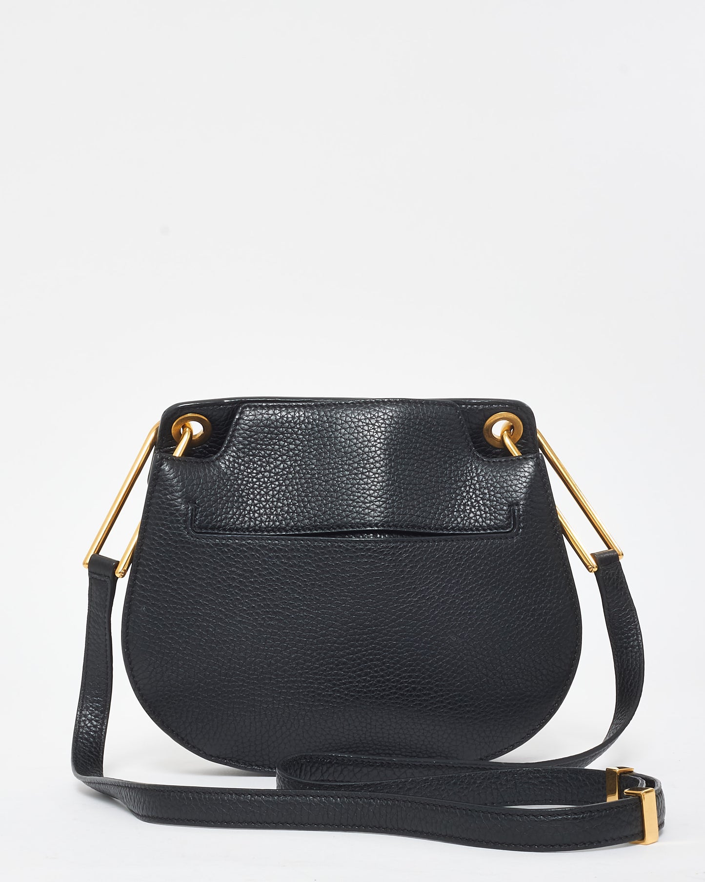 Tom Ford Black Leather 
Gold Statement Hardware Crossbody Bag