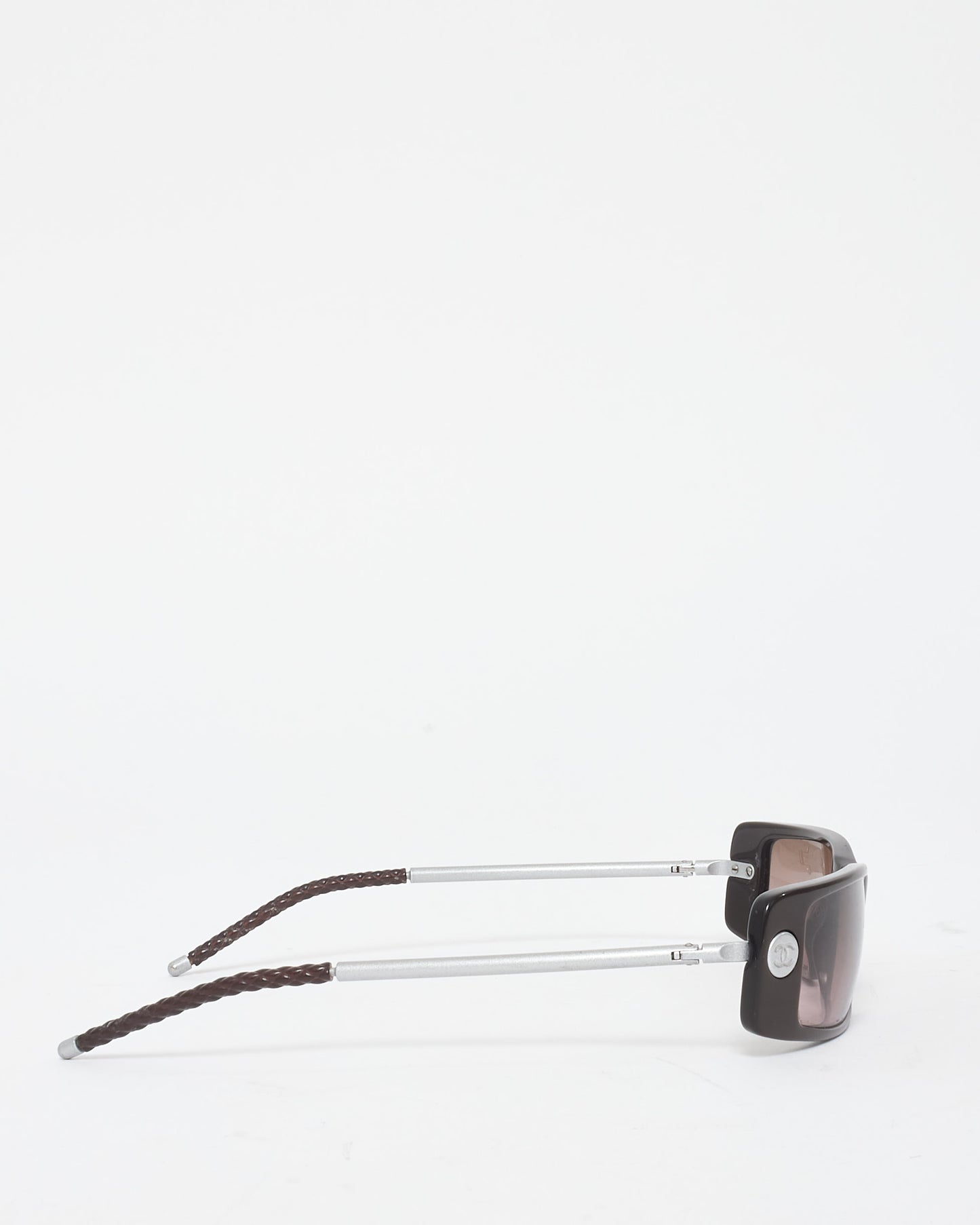 Chanel Vintage Brown Acetate c.638/12 Rectangular Sunglasses