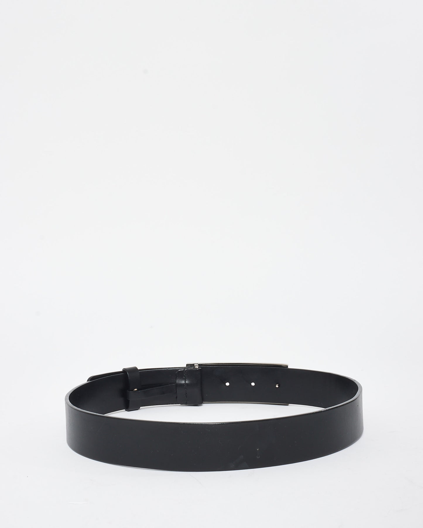 Gucci Black Leather Large G Belt - 75/30