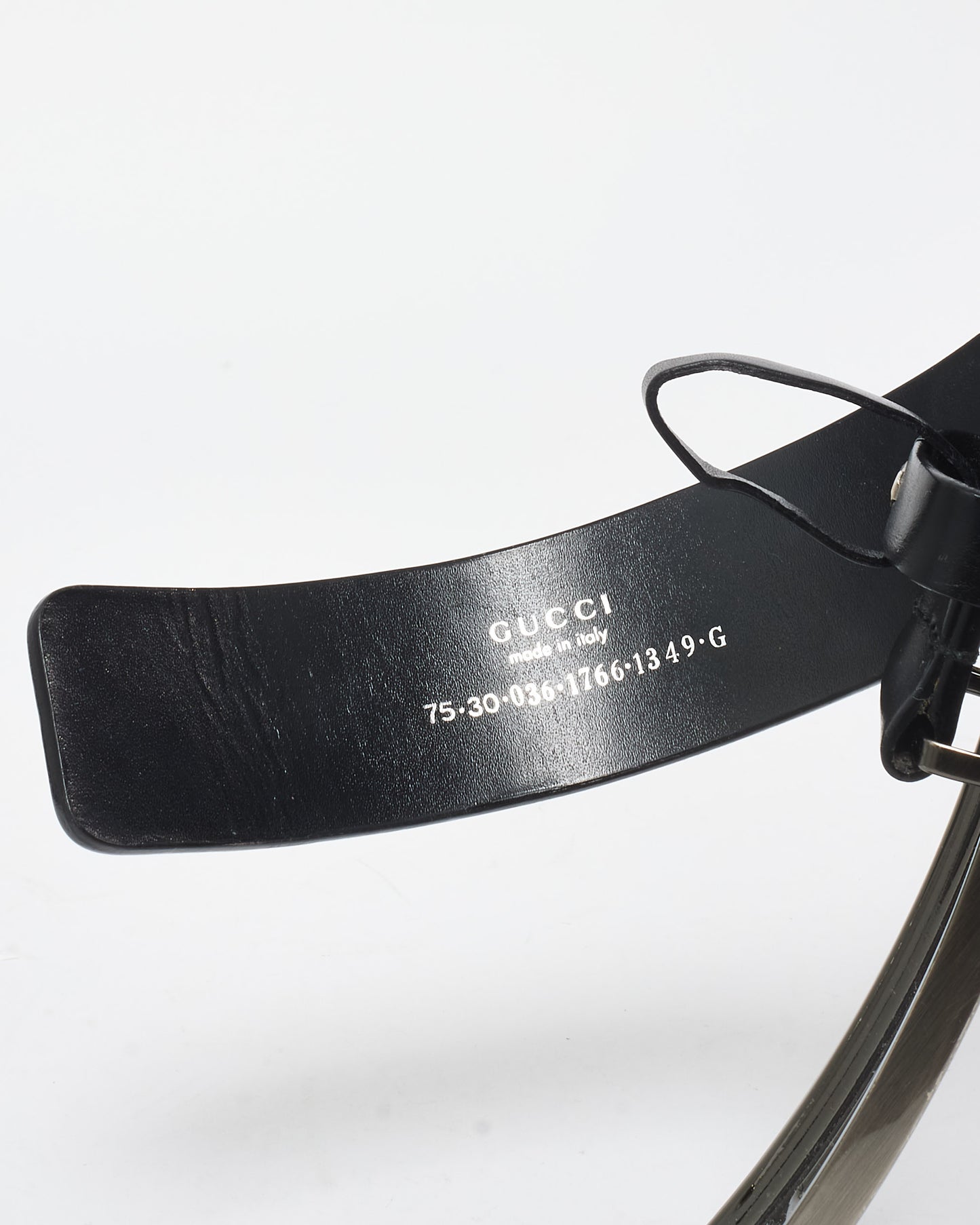 Gucci Black Leather Large G Belt - 75/30