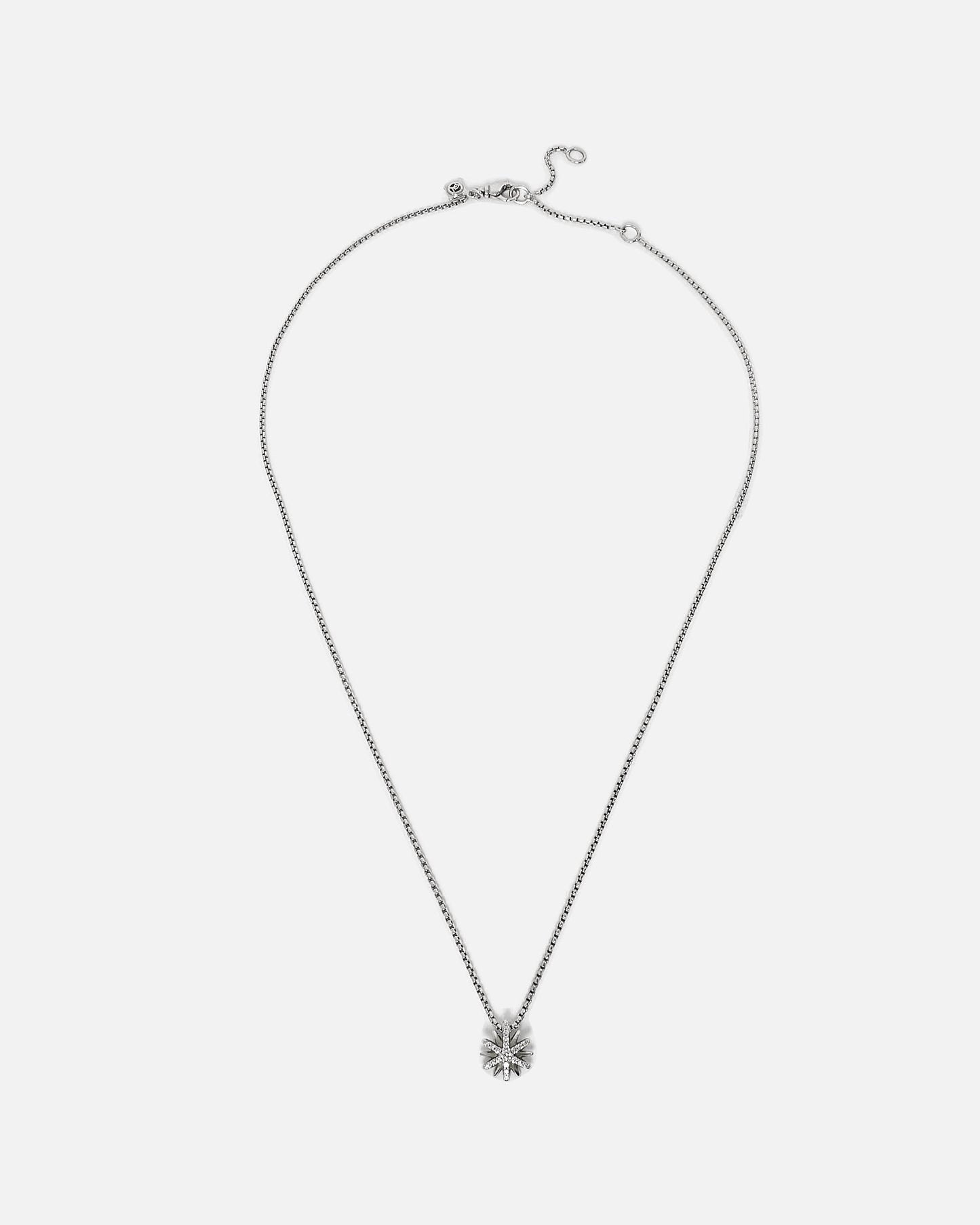 David Yurman Silver 
Diamond Snowflake Necklace