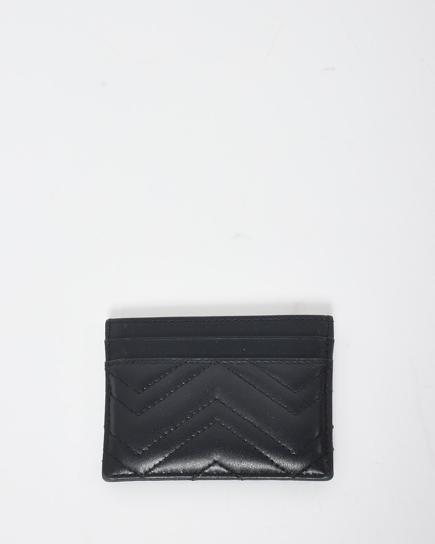 Gucci Black Leather GG Marmont Card Holder