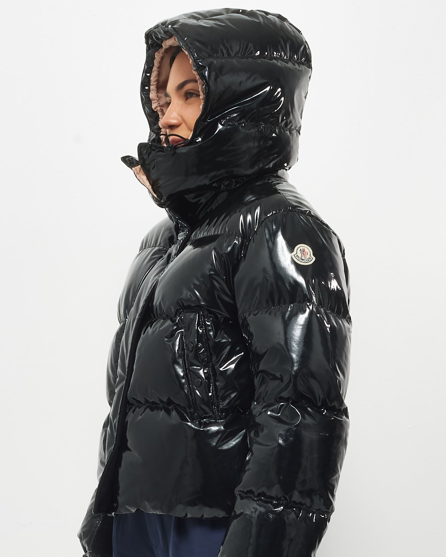 Moncler Black Gloss Down Puffer Jacket - 0