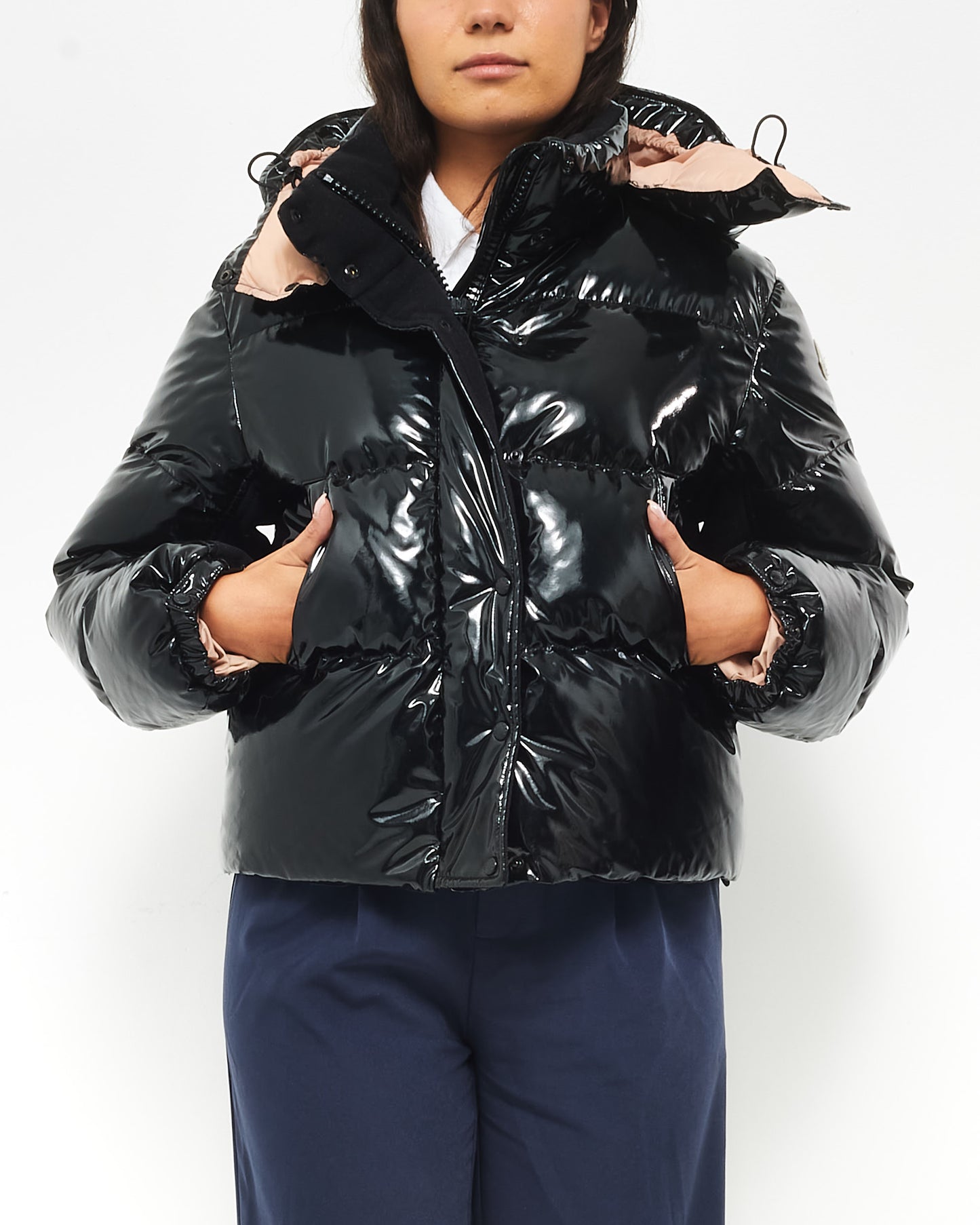 Moncler Black Gloss Down Puffer Jacket - 0