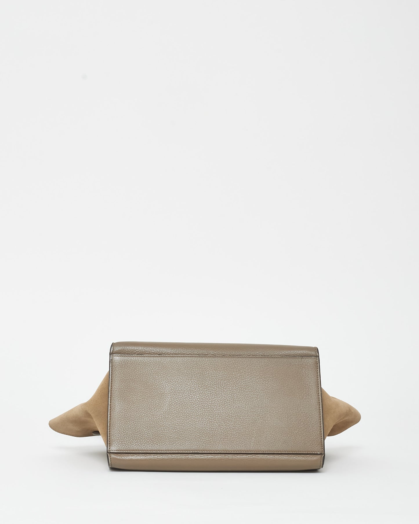 Celine Taupe Leather 
Suede Mini Trapeze Bag