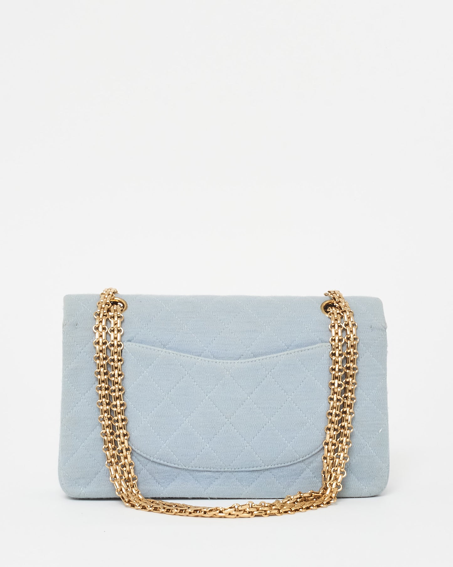 Chanel Light Blue Denim Small Double Flap Bag GHW 
Reissue Chain