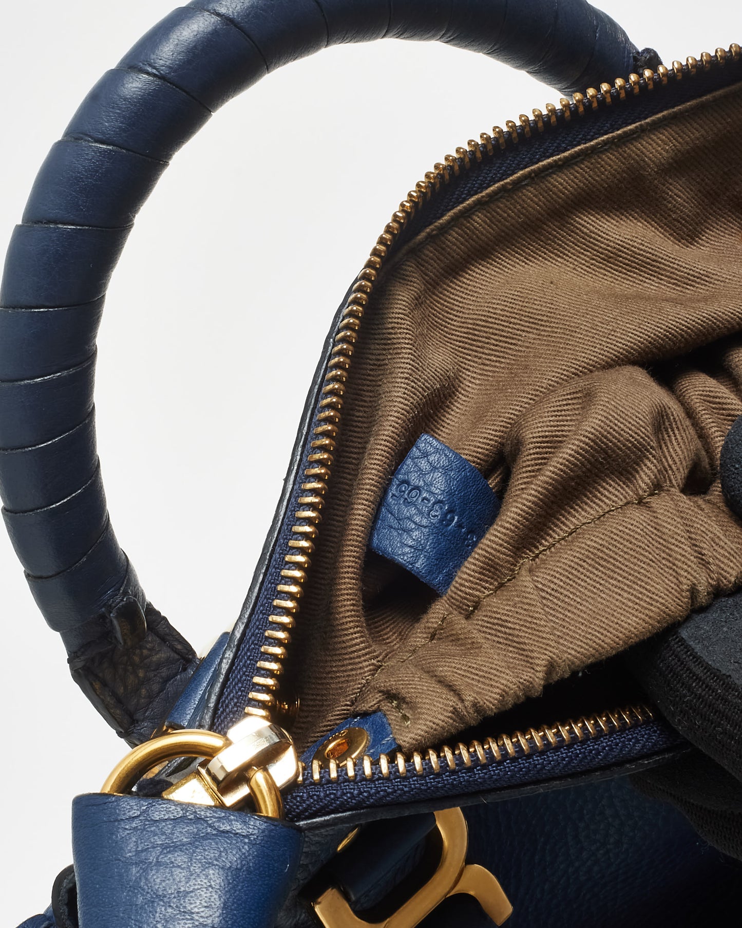 Chloé Navy Leather Mini Marcie Bag W/ Strap