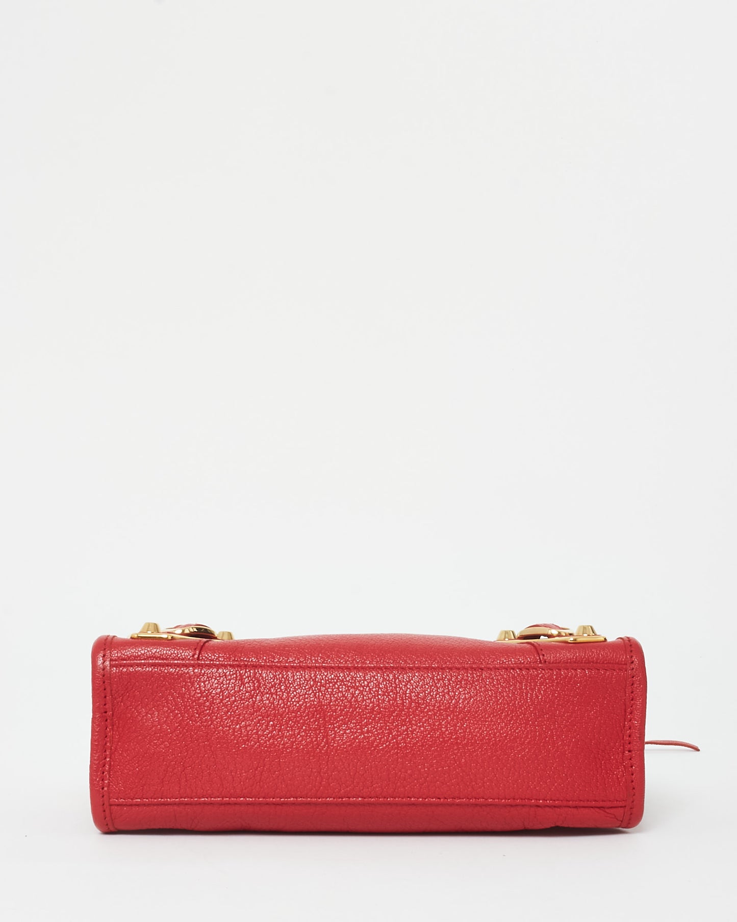 Balenciaga Red Leather Mini City Classic Edge Bag